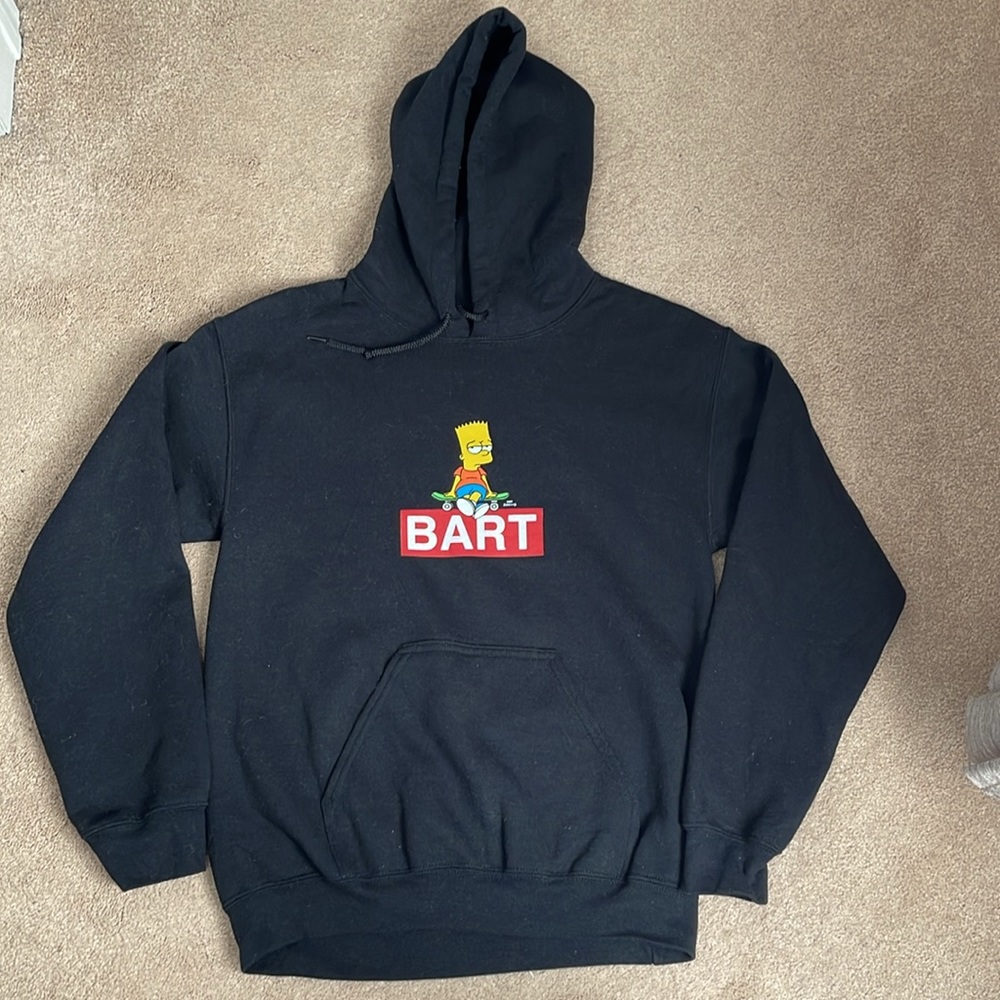 The Simpsons Bart Black Hoodie Sweatshirt Small